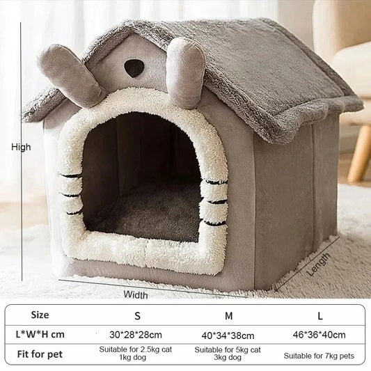 Indoor Pet Bed Tent House - Warm, Washable & All-Season