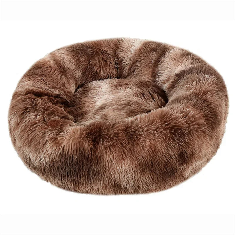 Round Plush Pet Bed - Super Soft, 6 Sizes for Dogs & Cats