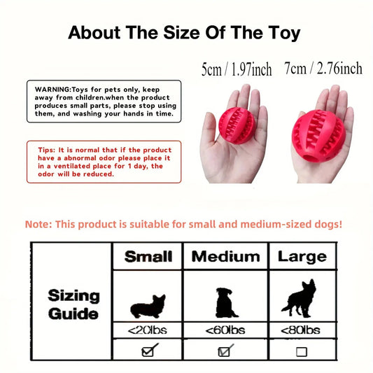 Dog Treat Feeder Chew Ball - Tooth Cleaning & Non-Toxic
