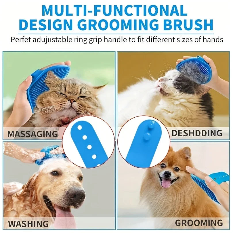 Pet Grooming Glove & Brush Kit - 2-Piece Deshedding Set