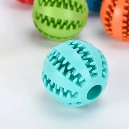 Natural Rubber Dog Chew Ball - Tooth Cleaning & Extra Tough
