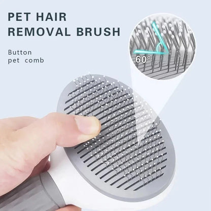 Dog Grooming Brush - Easy Clean Button & Detangling Comb