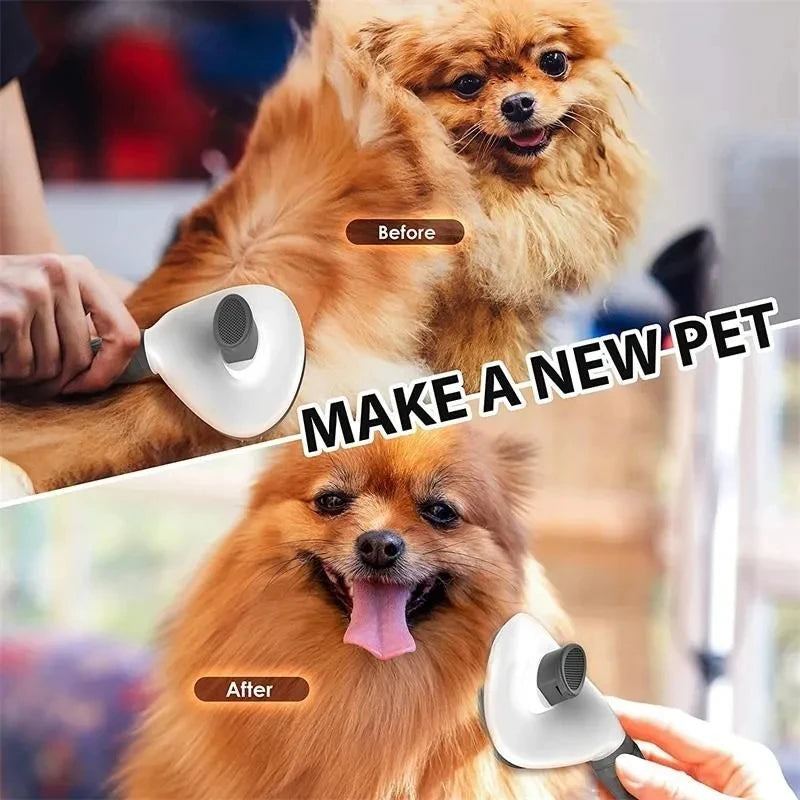 Dog Grooming Brush - Easy Clean Button & Detangling Comb