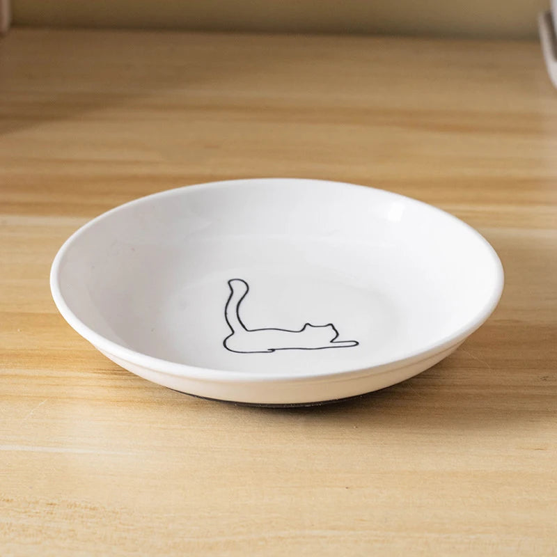 Ceramic Cat Bowl - Anti-Skid Kitten Feeding Dish