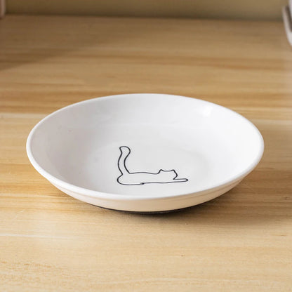 Ceramic Cat Bowl - Anti-Skid Kitten Feeding Dish