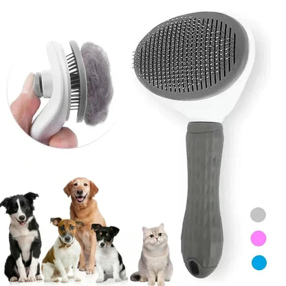 Dog Grooming Brush - Easy Clean Button & Detangling Comb