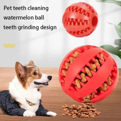 Natural Rubber Dog Chew Ball - Tooth Cleaning & Extra Tough
