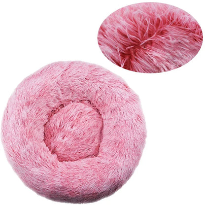 Round Plush Pet Bed - Super Soft, 6 Sizes for Dogs & Cats