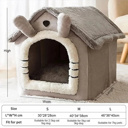 Indoor Pet Bed Tent House - Warm, Washable & All-Season