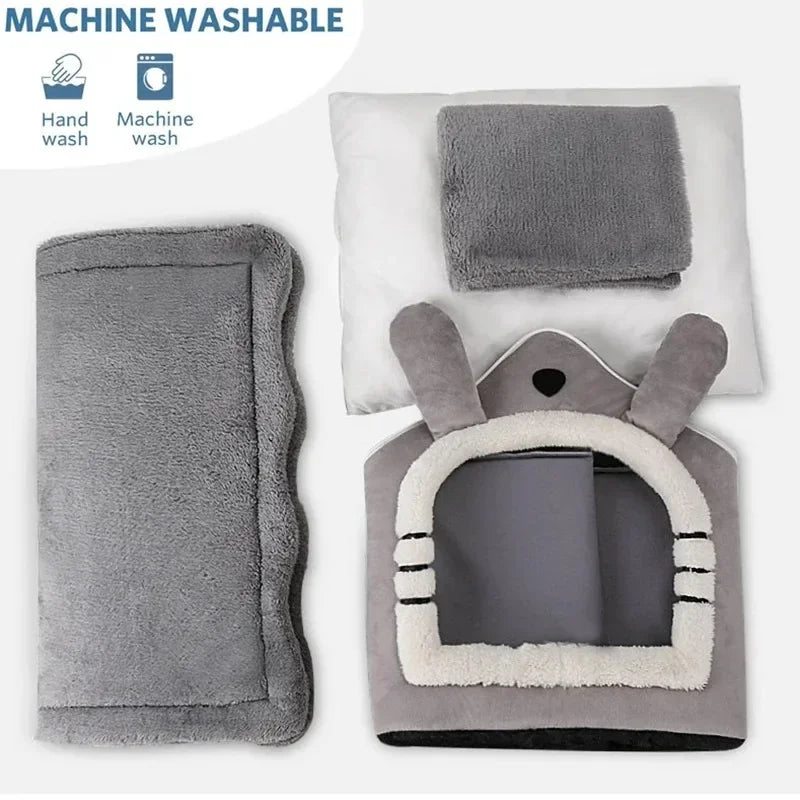 Indoor Pet Bed Tent House - Warm, Washable & All-Season