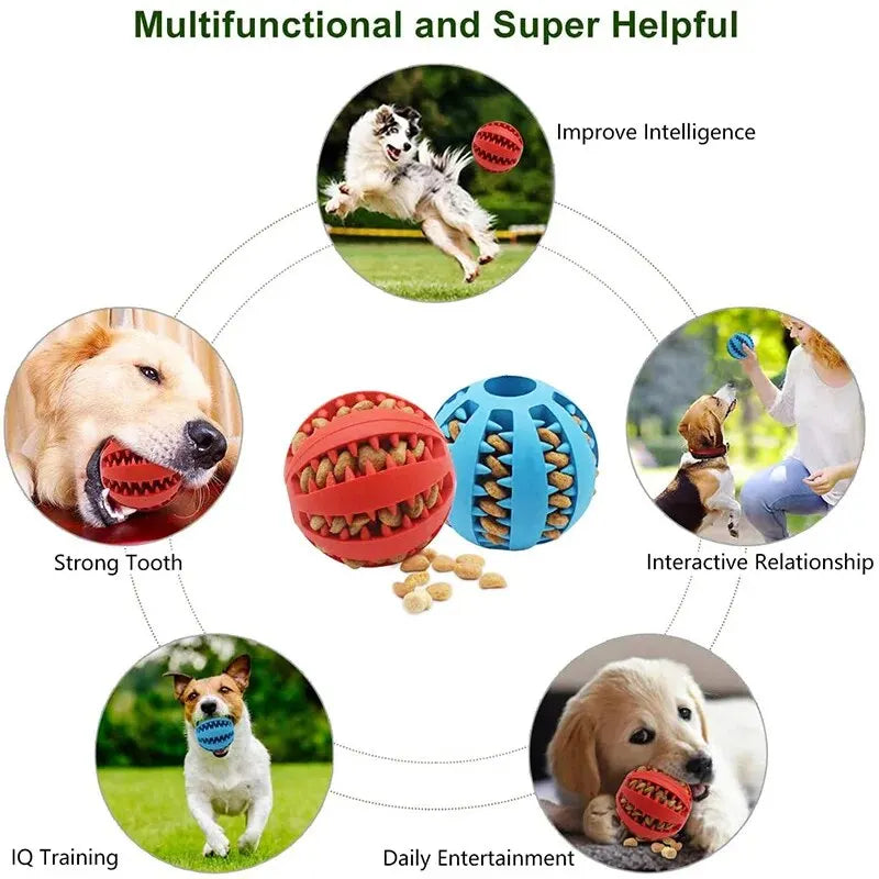 Dog Treat Feeder Chew Ball - Tooth Cleaning & Non-Toxic