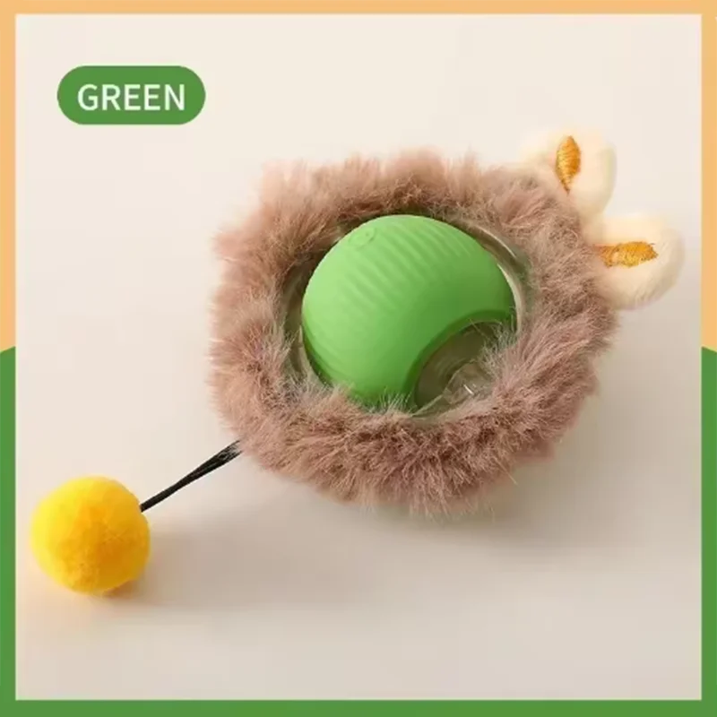 Cat Auto Teaser Ball & Stick Toy - Self-Entertaining