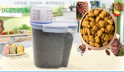 Pet Food Storage Container - Airtight with Measuring Cup