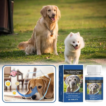 Senior Dog Trace Mineral Tablets – Joint, Immunity & Coat Health Supplement (80 Tablets)