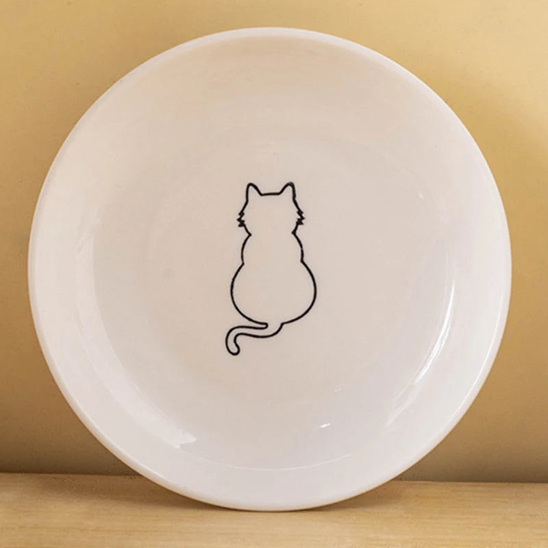 Ceramic Cat Bowl - Anti-Skid Kitten Feeding Dish