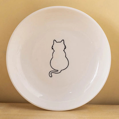 Ceramic Cat Bowl - Anti-Skid Kitten Feeding Dish