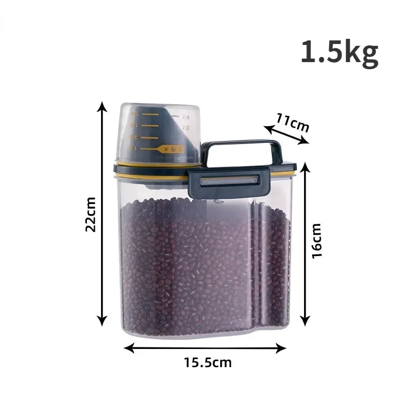Pet Food Storage Container - Airtight with Measuring Cup