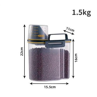Pet Food Storage Container - Airtight with Measuring Cup