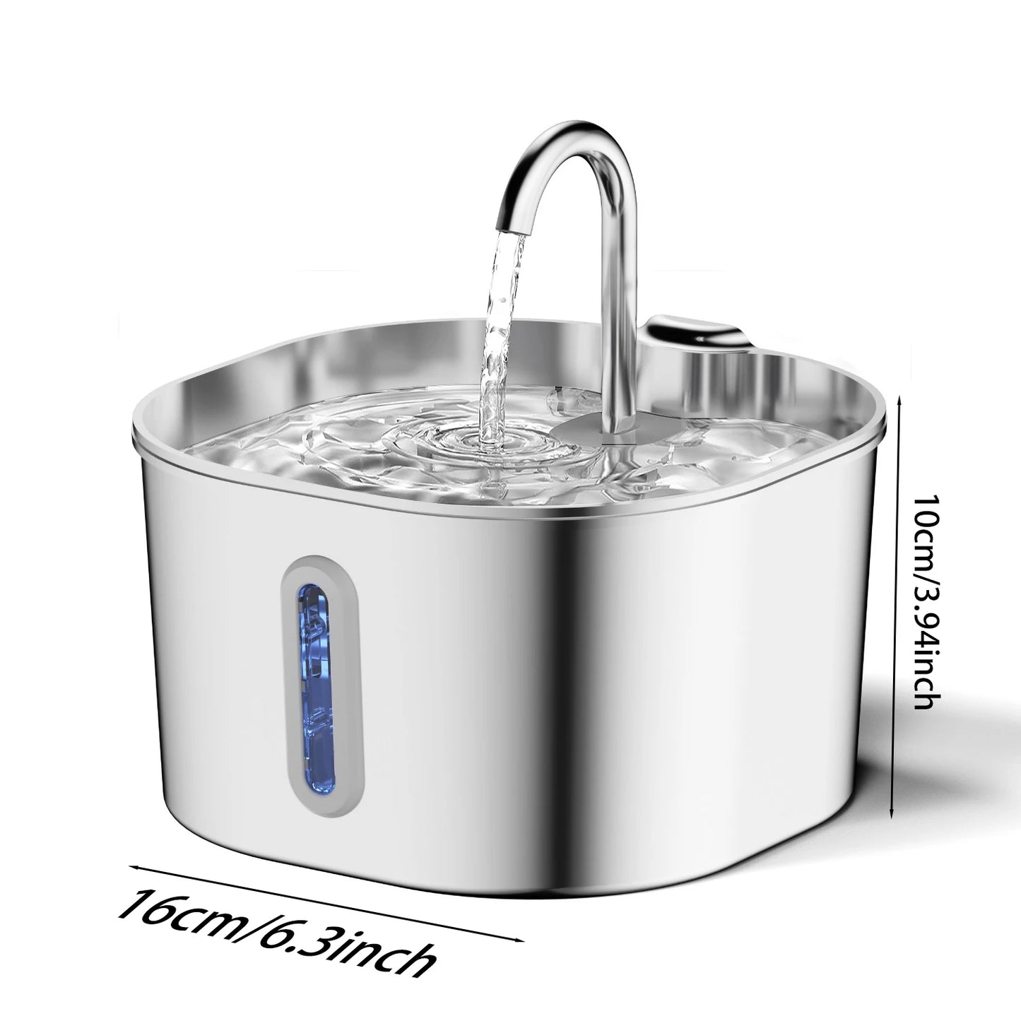 Smart Pet Water Fountain – 2.2L Stainless Steel with Filter