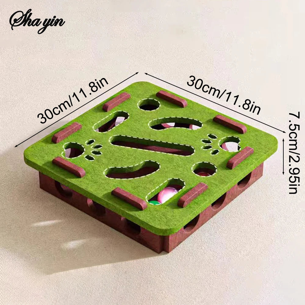 Cat Felt Puzzle Box - Boredom Buster Maze & Digging Toy