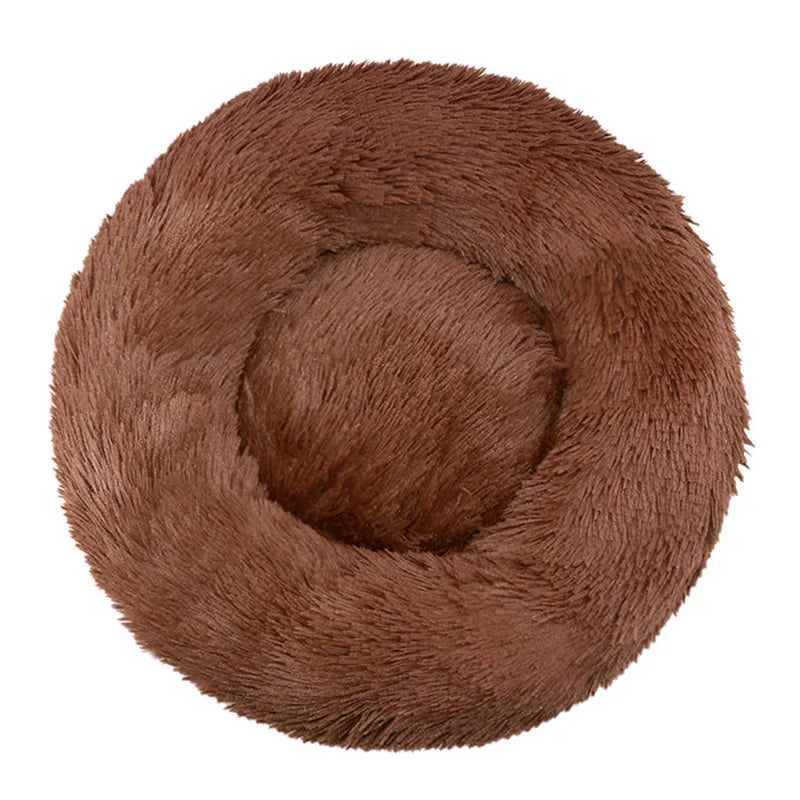 Round Plush Pet Bed - Super Soft, 6 Sizes for Dogs & Cats
