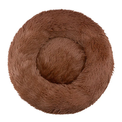 Round Plush Pet Bed - Super Soft, 6 Sizes for Dogs & Cats