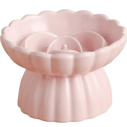 Ceramic Elevated Cat Bowl - Slow Feed & Anti-Choke