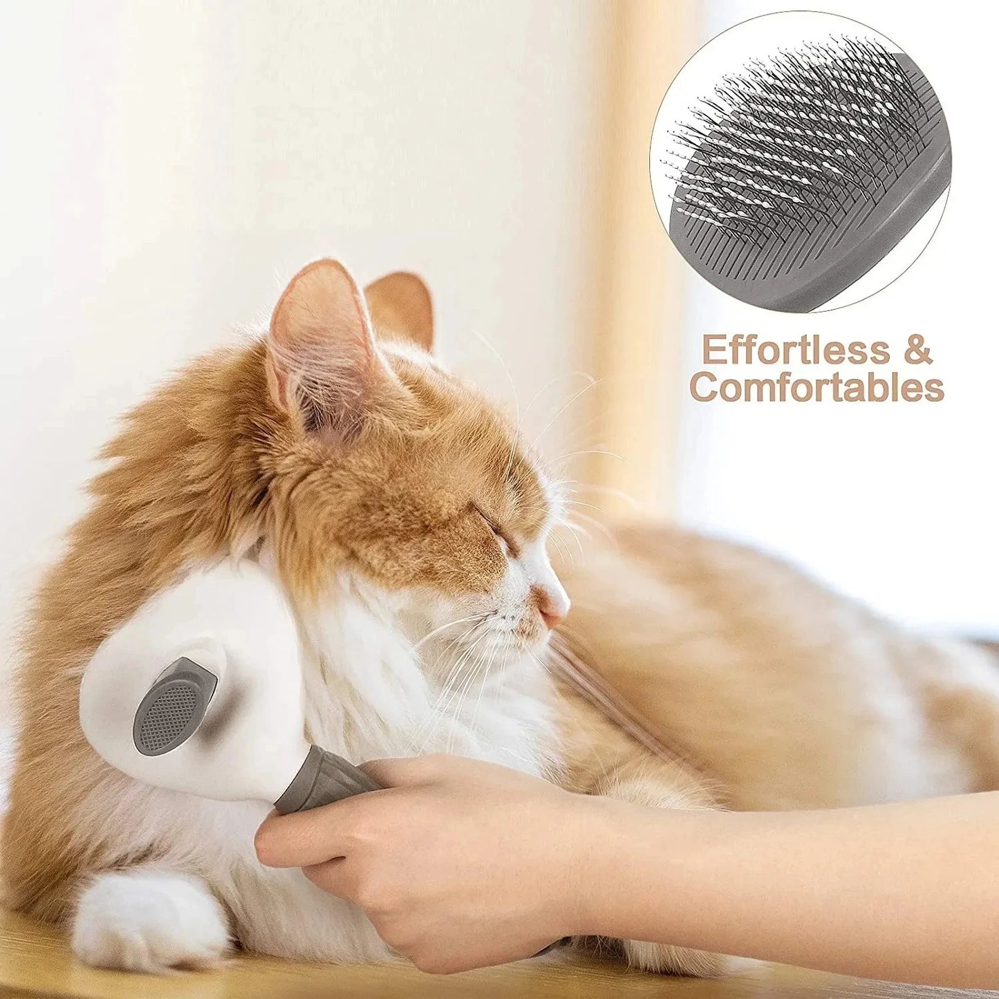 Dog Grooming Brush - Easy Clean Button & Detangling Comb