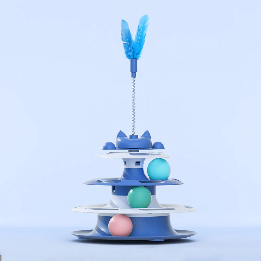 Cat Interactive Turntable Toy - Teaser Wand & Balls Set