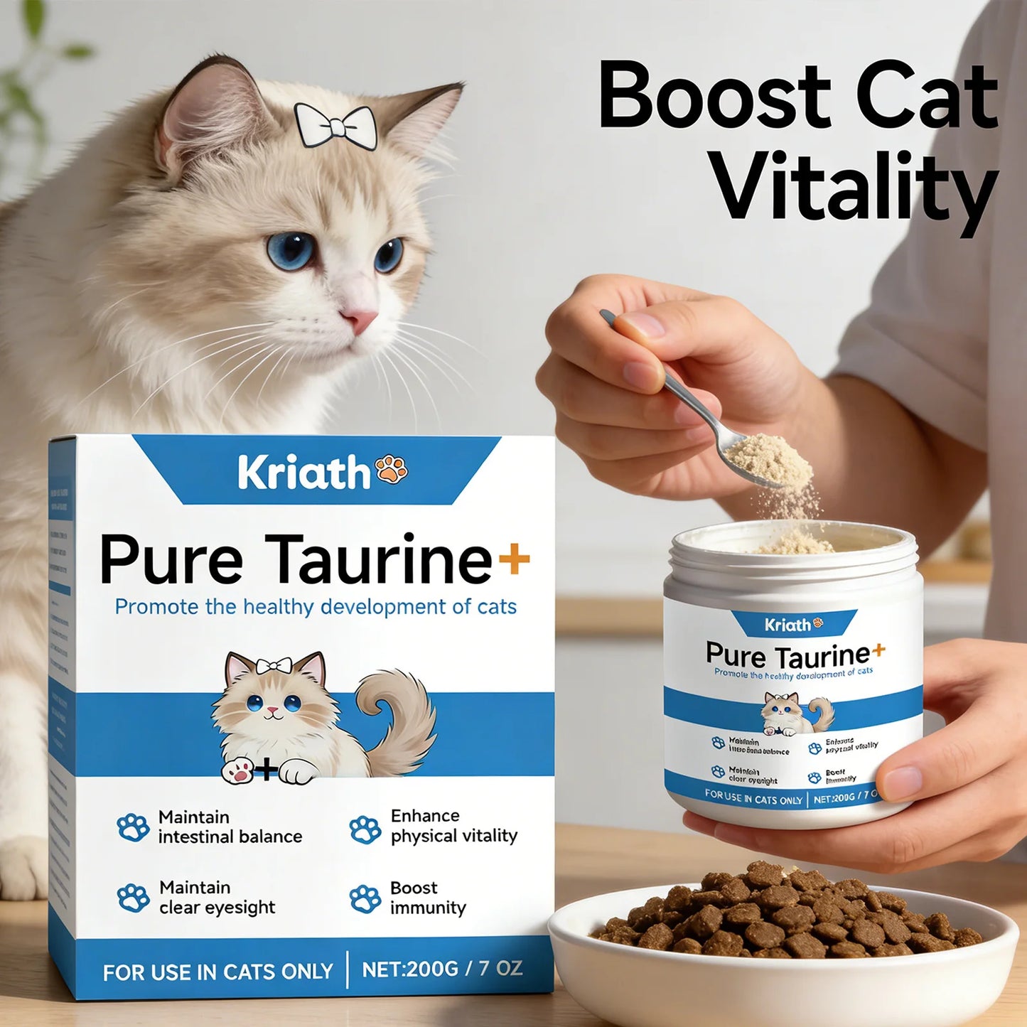 Cat Taurine Powder – Heart Health & Vision Support Supplement for Kittens & Cats