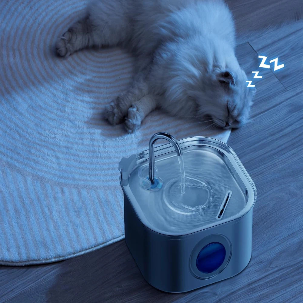 Smart Pet Water Fountain – 2.2L Stainless Steel with Filter