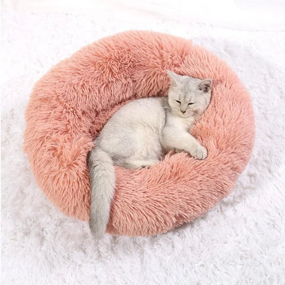 Round Plush Pet Bed - Super Soft, 6 Sizes for Dogs & Cats