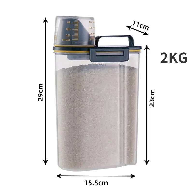 Pet Food Storage Container - Airtight with Measuring Cup