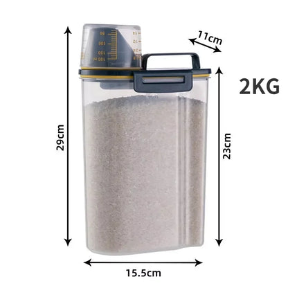 Pet Food Storage Container - Airtight with Measuring Cup