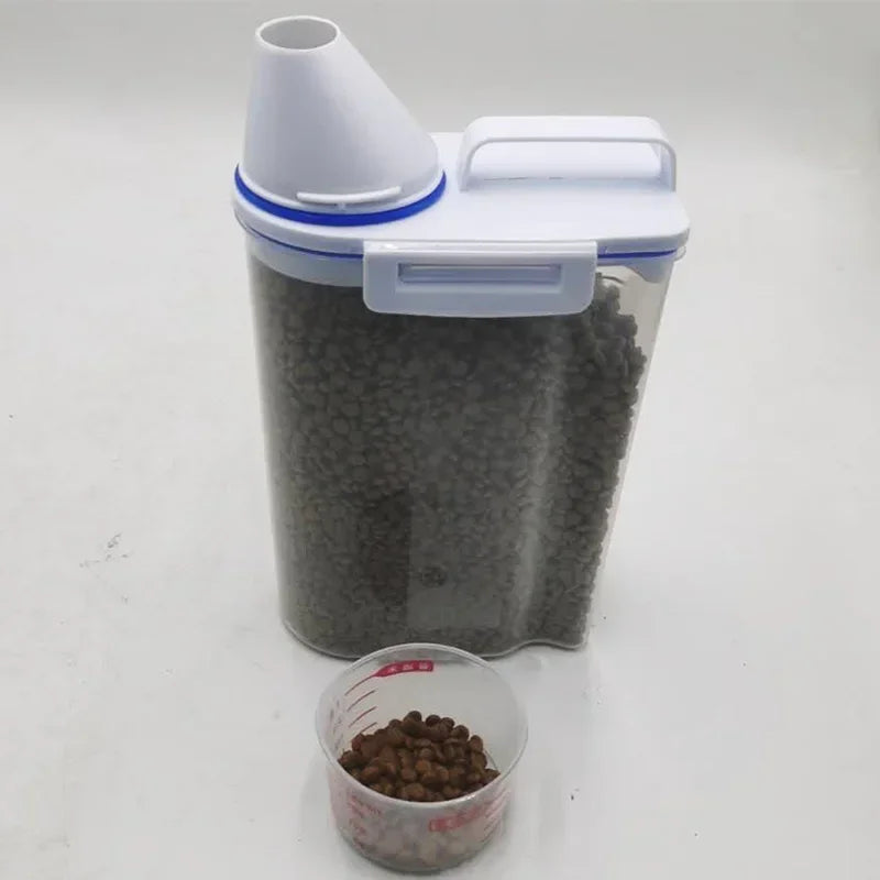 Pet Food Storage Container - Airtight with Measuring Cup
