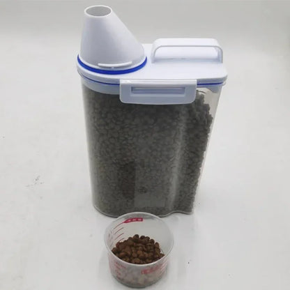 Pet Food Storage Container - Airtight with Measuring Cup
