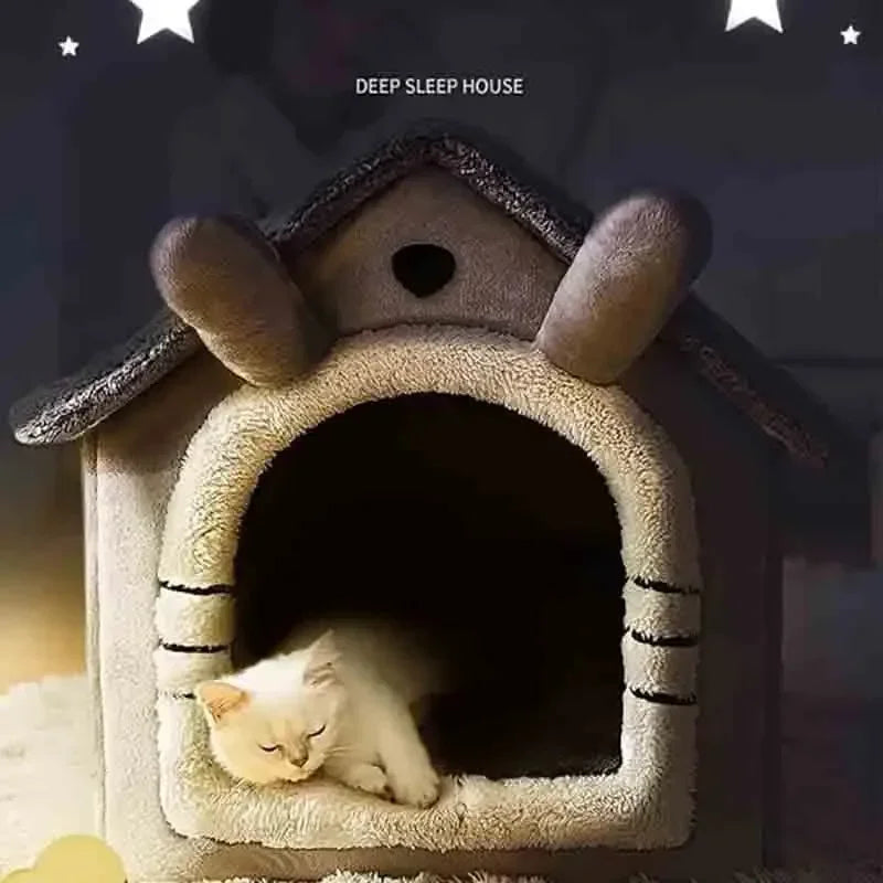 Indoor Pet Bed Tent House - Warm, Washable & All-Season