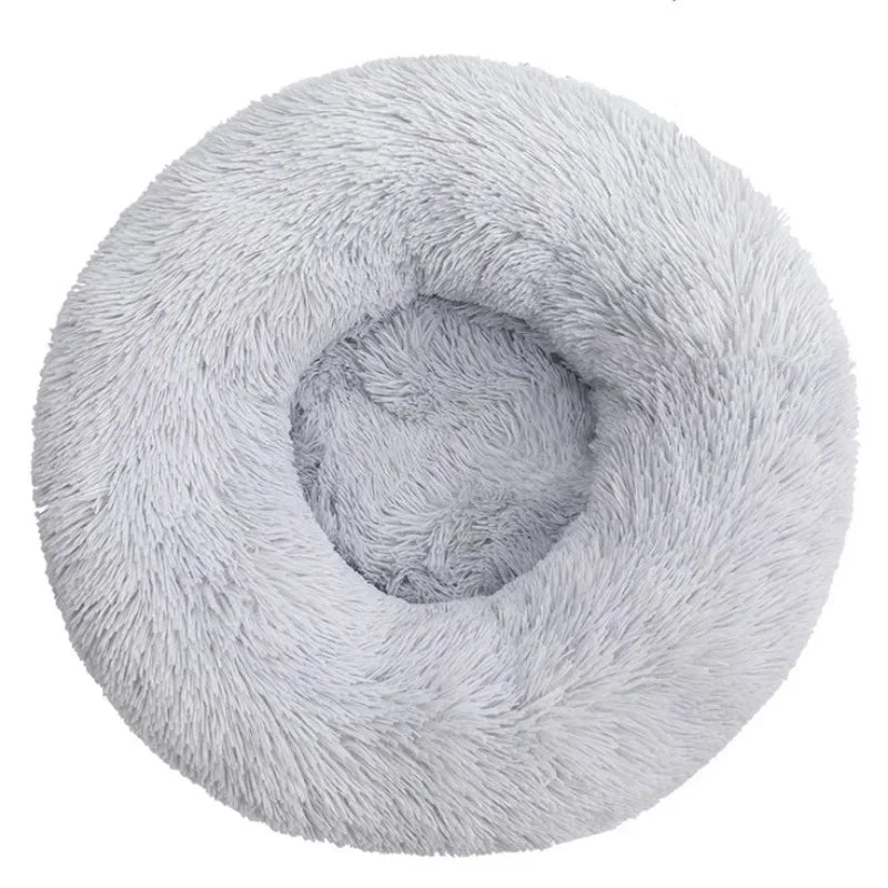 Round Plush Pet Bed - Super Soft, 6 Sizes for Dogs & Cats