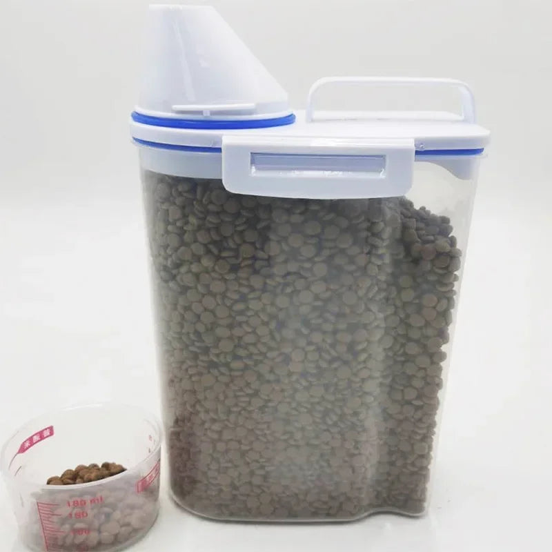 Pet Food Storage Container - Airtight with Measuring Cup