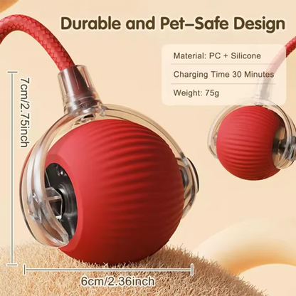 Cat Auto Teaser Ball & Stick Toy - Self-Entertaining