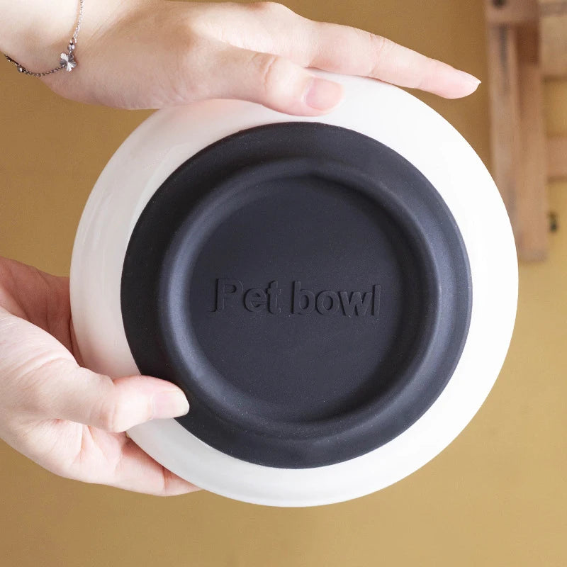 Ceramic Cat Bowl - Anti-Skid Kitten Feeding Dish