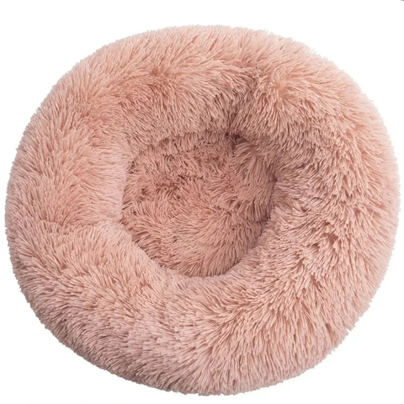 Round Plush Pet Bed - Super Soft, 6 Sizes for Dogs & Cats