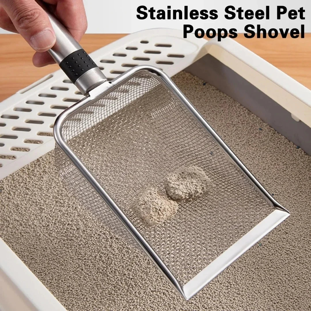 Stainless Steel Cat Litter Scoop - Ergonomic & Rust-Resistant