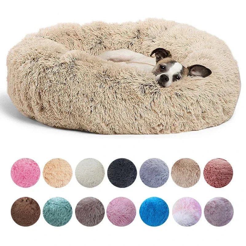 Round Plush Pet Bed - Super Soft, 6 Sizes for Dogs & Cats
