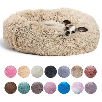 Round Plush Pet Bed - Super Soft, 6 Sizes for Dogs & Cats