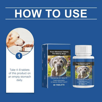 Senior Dog Trace Mineral Tablets – Joint, Immunity & Coat Health Supplement (80 Tablets)