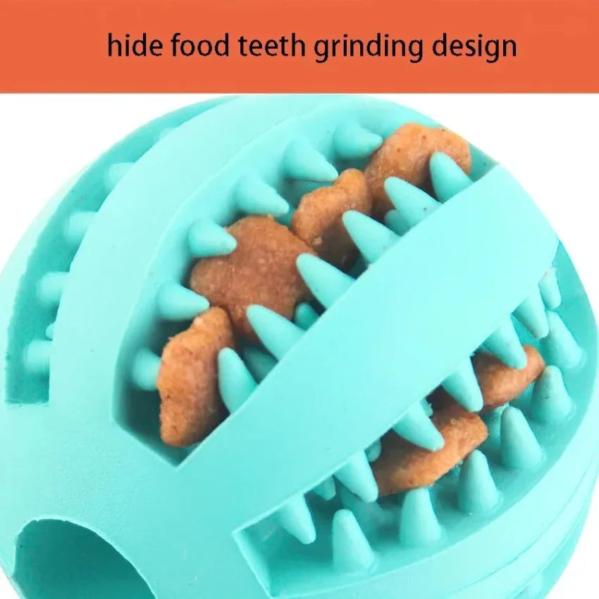 Natural Rubber Dog Chew Ball - Tooth Cleaning & Extra Tough