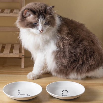 Ceramic Cat Bowl - Anti-Skid Kitten Feeding Dish