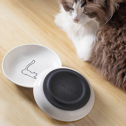 Ceramic Cat Bowl - Anti-Skid Kitten Feeding Dish
