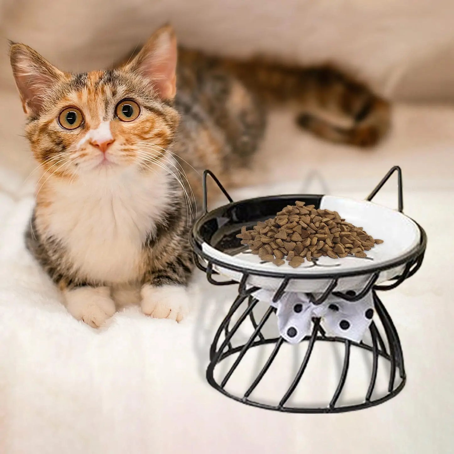 Raised Elevated Cat & Dog Bowl - Neck-Friendly Feeder